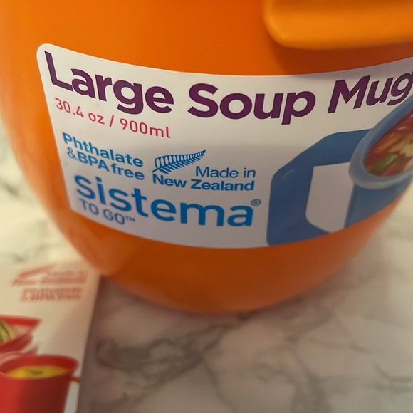 Sistema To Go Collection Soup Mug Large 30.4 oz  NWT Orange - Picture 2 of 6